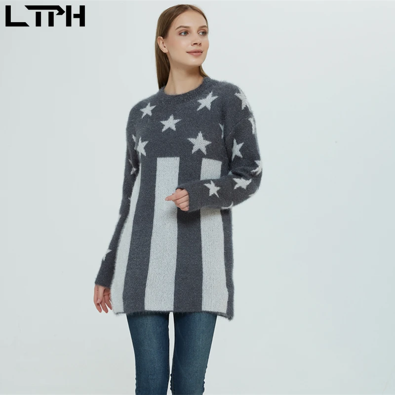 LTPH hot sale2019 winter new women sweater casual lazy wind round neck full sleeves outer wear wild loose Knit Jacquard pullover LTPH hot sale2019 winter new women sweater casual lazy wind round neck full sleeves outer wear wild loose Knit Jacquard pullover