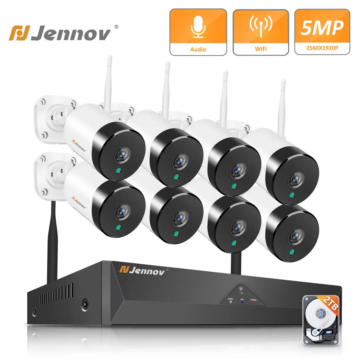 Jennov Wireless 5mp Surveillance Camera 8 Channel Nvr Outdoor