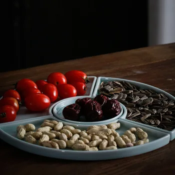 

Ceramic Fruit Plate Platter Refreshment Plate Ceramic Tea Plate Snack Dried Fruit Snack Plate Kung Fu Tea Ceremony