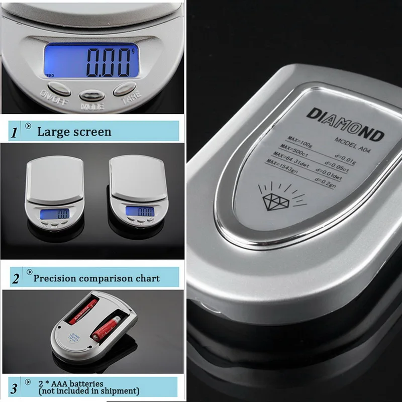 Портативные цифровые весы 100/200/500g 0 01/0 1g мини карманные с подсветкой граммовые для