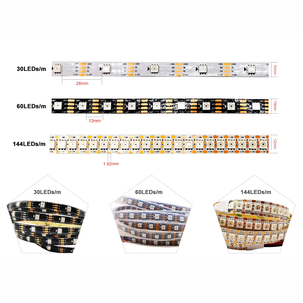 DC12V WS2815 (WS2812b WS2813 upgrade) индивидуально адресуемый полноцветный умный светодиодный