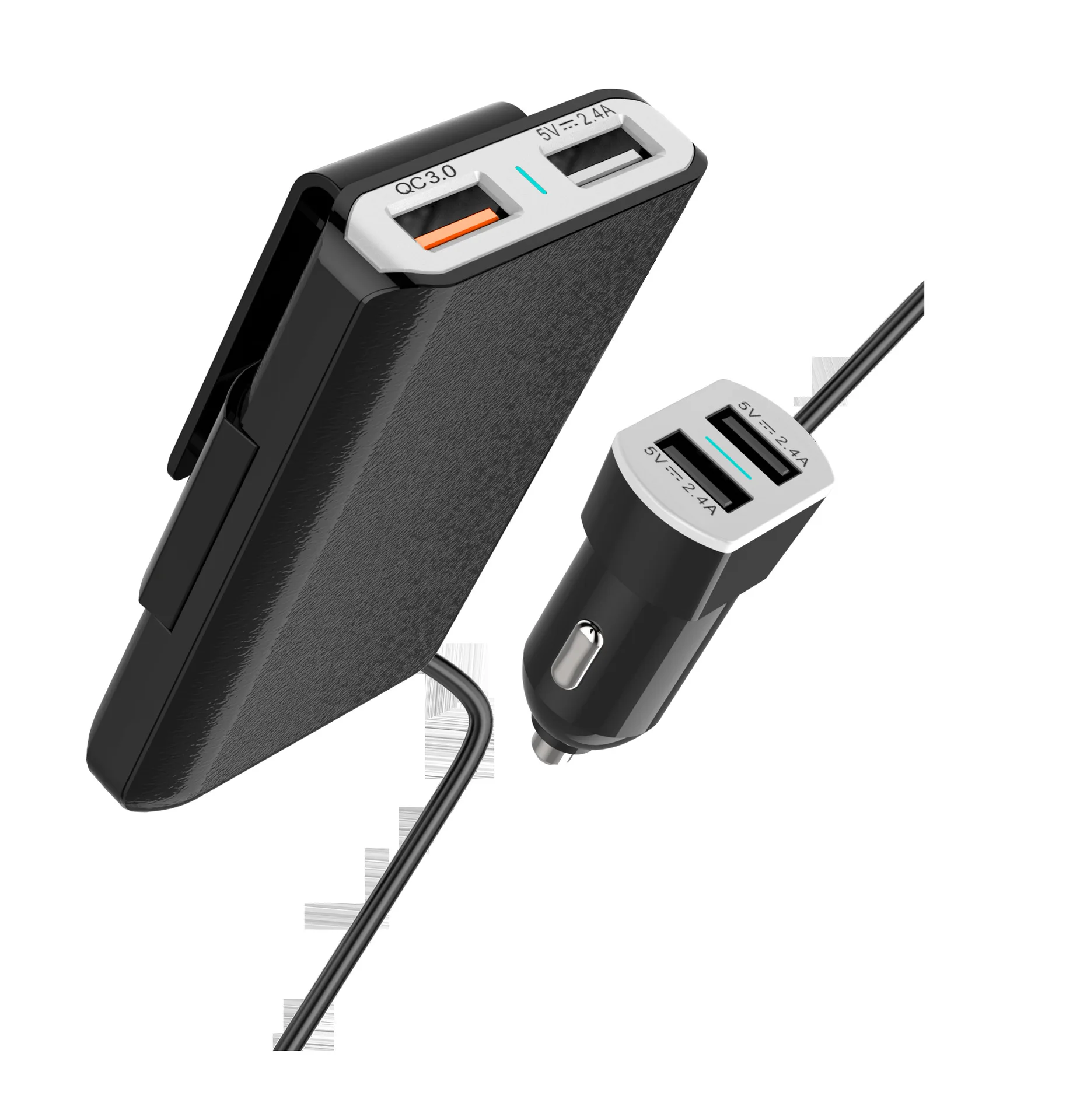 Amazon Лидер продаж 4-Порты и разъёмы зарядных порта USB для автомобиля Зарядное устройство 9.4A большой ток с QC3.0 Быстрая зарядка 4.8A X 2 Android мобильного телефона