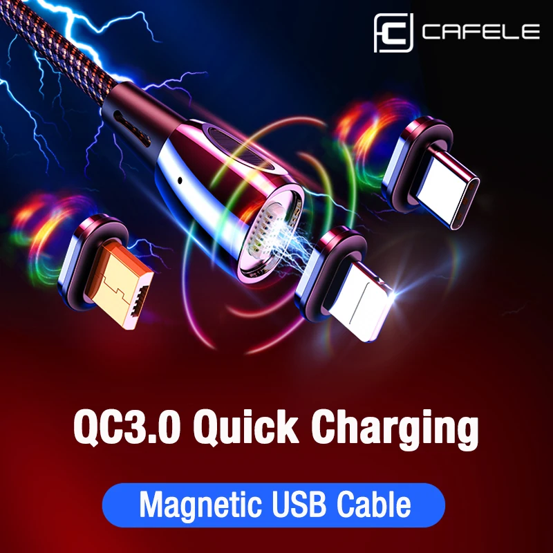 CAFELE Магнитный usb-кабель QC3.0 USB type C Micro кабель для iPhone XS MAX XR X Синхронизация данных