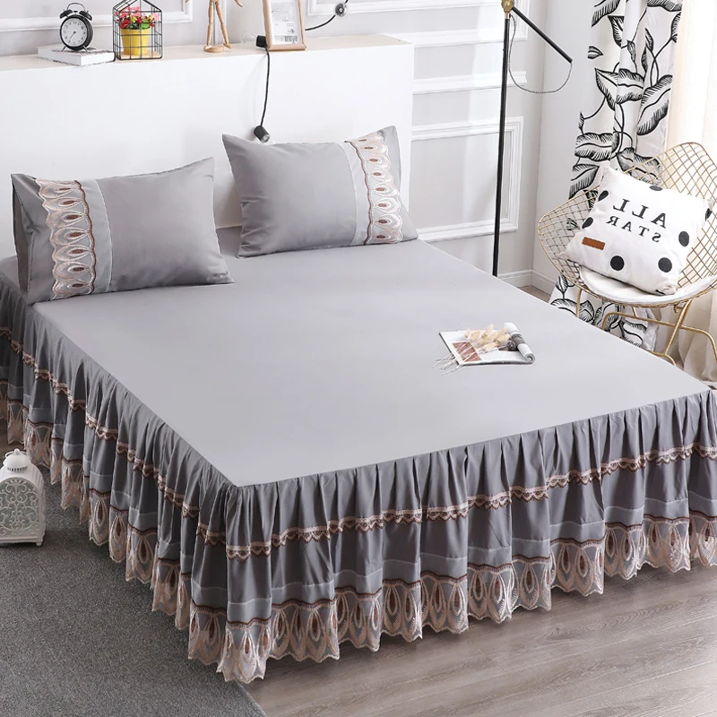 European Solid Color Lace Bed Skirt Comfortable Non slip Simmons Bed