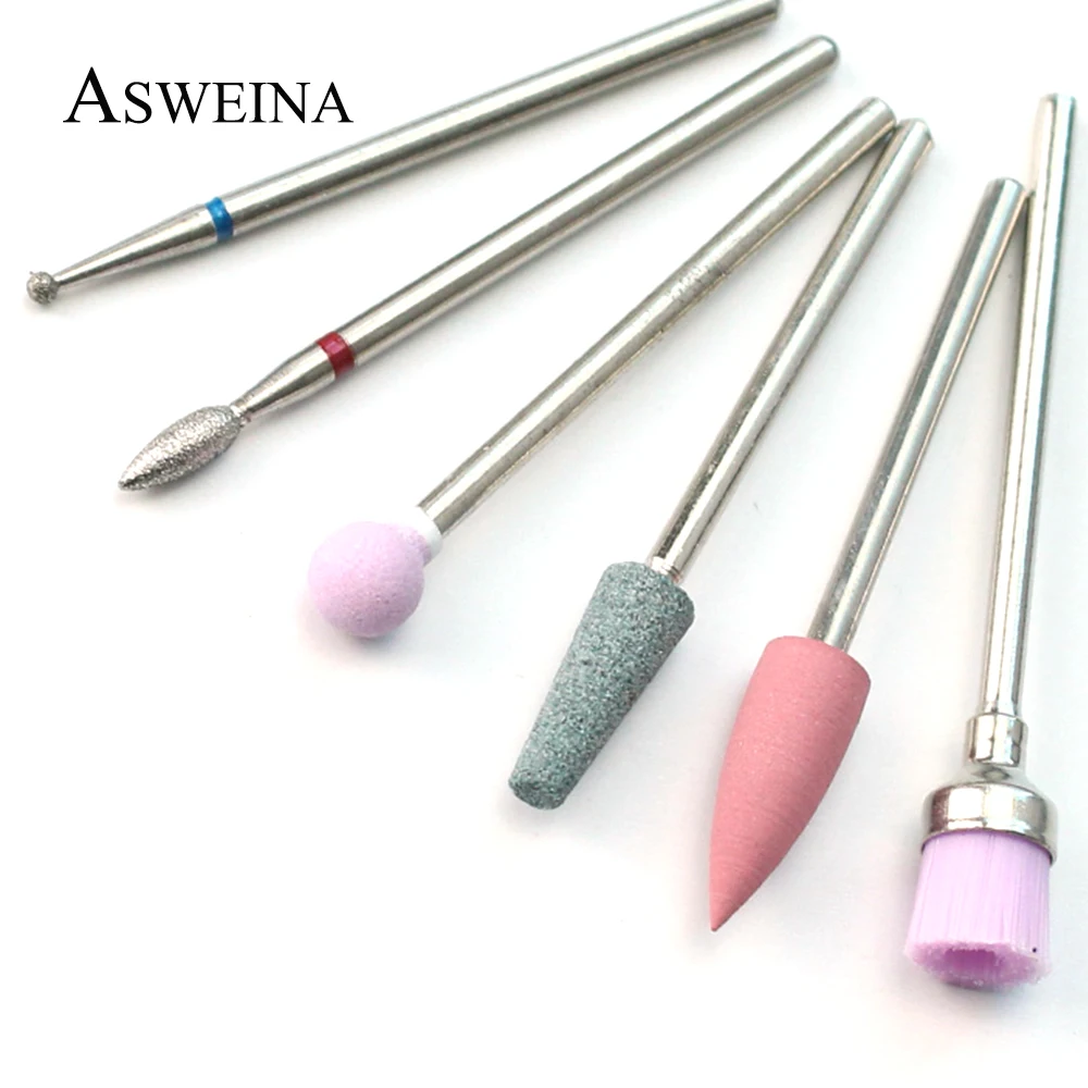 

6pc /Set Nail Bits Burr Milling Cutter Eletric Drill For Manicure Machine UV Polish Remover Nail Art Accessories