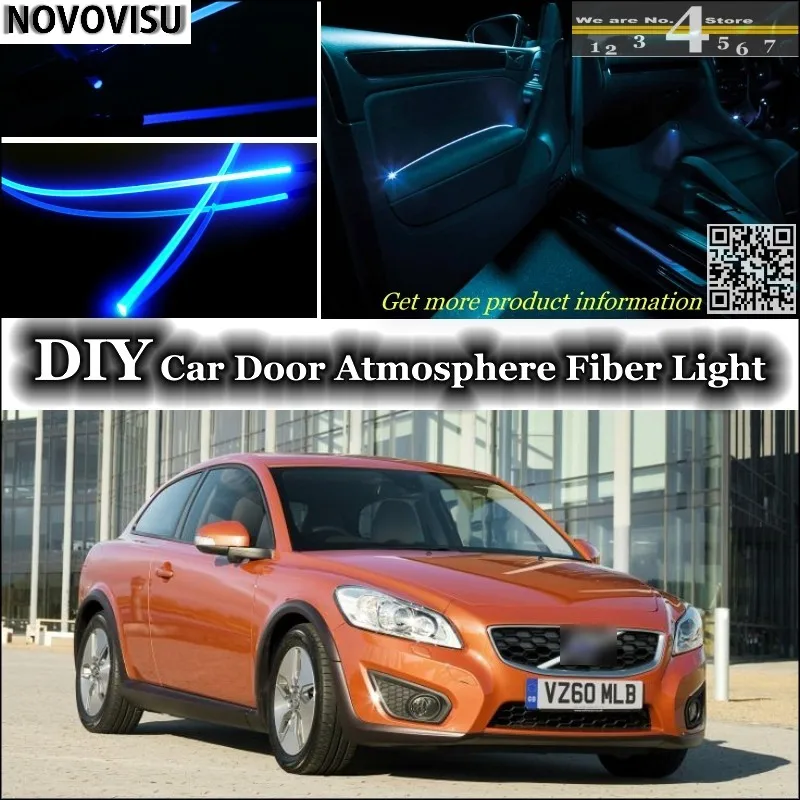 Novovisu для Volvo C30 подкладке окружающий свет атмосферу волоконные оптические фары внутри дверь Панель освещение не EL света Установите
