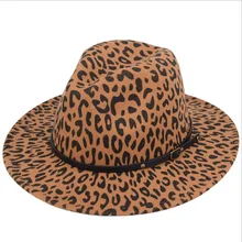 Модная новинка, Леопардовый пояс в стиле унисекс, фетровая шляпа с широкими полями, повседневная, индивидуальная, плоская, женская, джазовая шапка, шапка для взрослых
