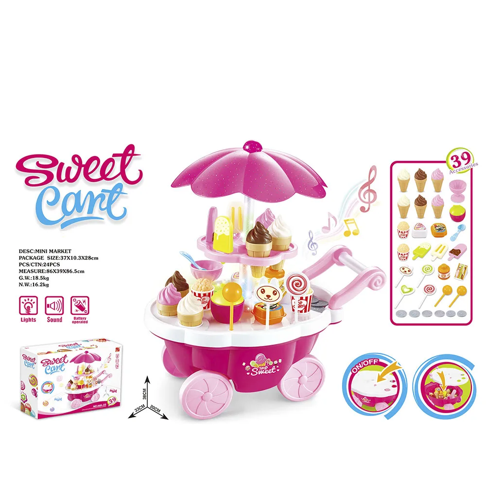 

Simulation Mini cart Mini candy ice cream store children's education toy game girl's kitchen toy set