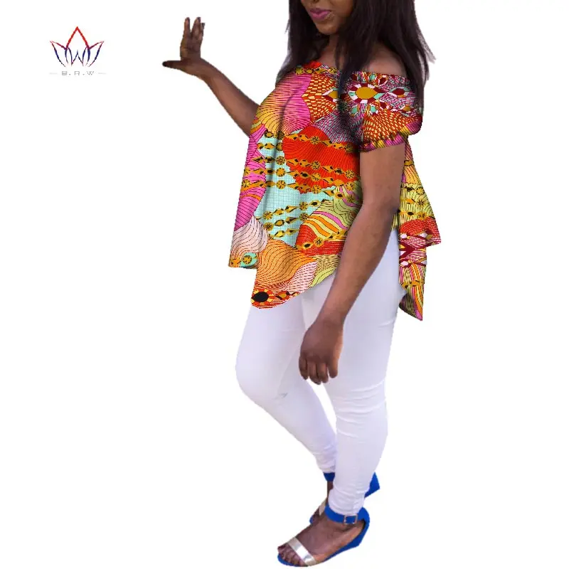 Осенние африканские рубашки для женщин дашикис 6xl африканская одежда женская традиционная африканская одежда хлопок топ размера плюс WY3373 - Цвет: 22