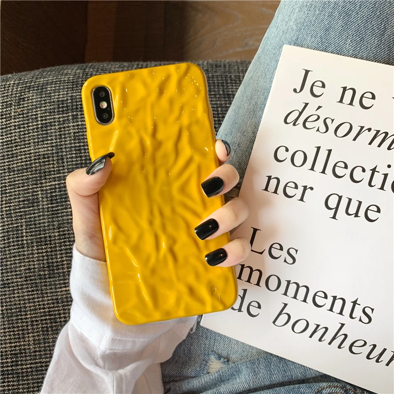 

Personalised TPU Silicone Protector For Iphone 6 7 8 S Plus X XR XS XSMAX Lovely Summer Style Yellow Folding Mobile Phone Case