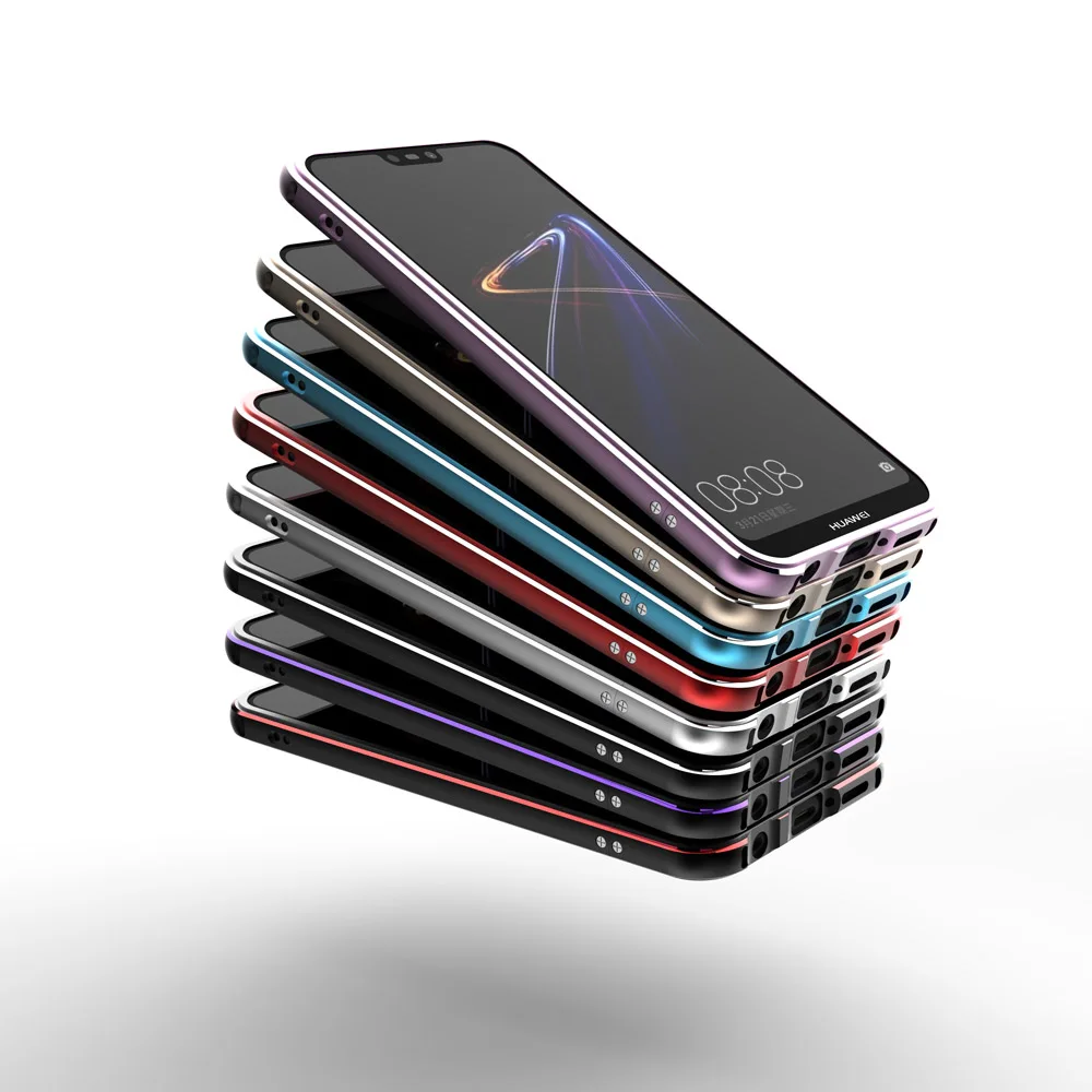 Цветной металлический чехол для Huawei P20 Lite бампер роскошный защитный из