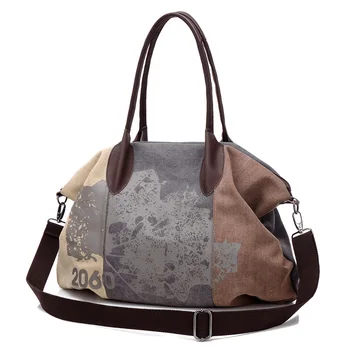 

WOMEN'S Bag New Style Women's Bag 2020 Canvas Bag Hand Crossbody Bag Casual Women's Graffitis Big Bag