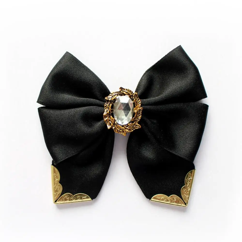 Ribbon Bow Tie Британский Для мужчин Для женщин свадебный банкет воротник Средства ухода за кожей Шеи Рубашка Лук Галстуки вручную из золотистого металла школьников бабочки со стразами и бантом - Цвет: Ribbon Bow Tie
