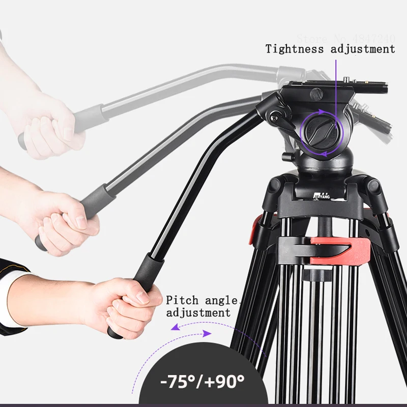 JIEYANG JY0608 Aluminum Professional Tripod camera tripod Hydraulic Damping Head camera tripod/Video Tripod/Dslr VIDEO Tripod