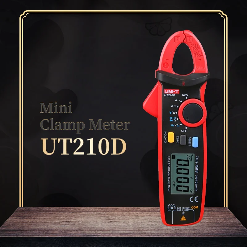 

UNI-T UT210D Digital Clamp Meters AC/DC Current Voltage True RMS Auto Range VFC Capacitance Temperature Non Contact Multimeter