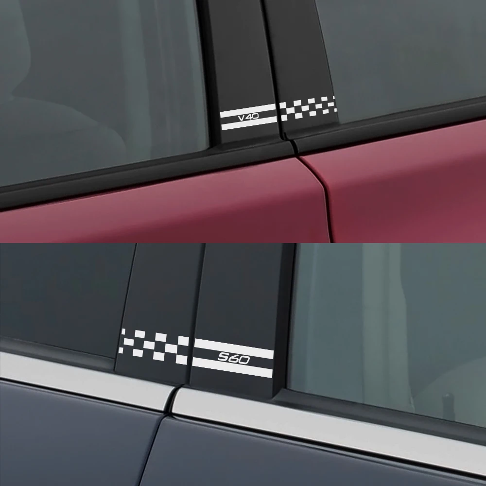 Авто боковое окно B столб наклейки и наклейки для Volvo XC90 S60 V40 AWD XC60 V50 V60 V90 XC40 S90 T6 ПВХ Декор Аксессуары