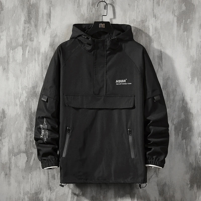 Men Jackets And Coats Loose Streetwear Casual Outwear Coats Hip Hop Men's Windbreaker Overcoat