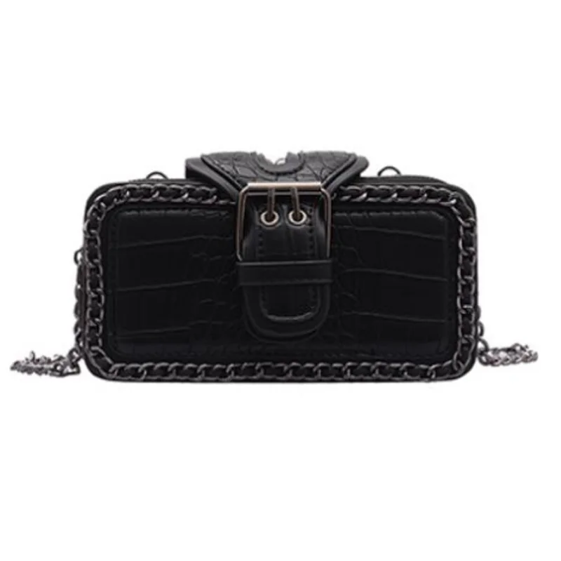 

ABZC-Korean Version Of Crocodile Pattern Simple Small Square Bag Chic Fashion Girl Wild Shoulder Messenger Bag