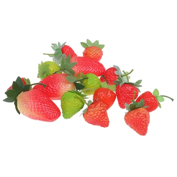 

3pcs Model House Kitchen Party props Dollhouse Decoration Fake Strawberry Photography props Artificial Fruit Pretend Play Toys