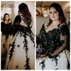 Black And White Wedding Dress Plus Size Bridal Gowns Customized Long Sleeves Lace A-line Bride Dresses Vestido de Novia 1