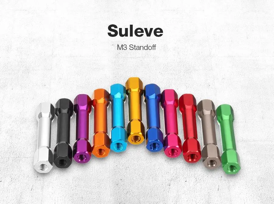 Suleve M3AR14 10 шт./компл. M3 28 мм длина Шестигранная стойка шестигранные шпильки из алюминиевого сплава многоцветный для PCB