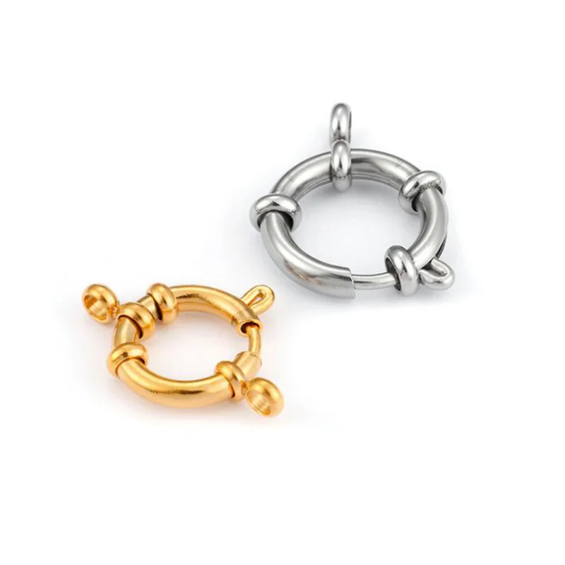 

5pcs/lot 316 Stainless Steel Gold Round Claw Spring Ring Clasps Hooks for Bracelet Necklace Connectors DIY Jewelry Making