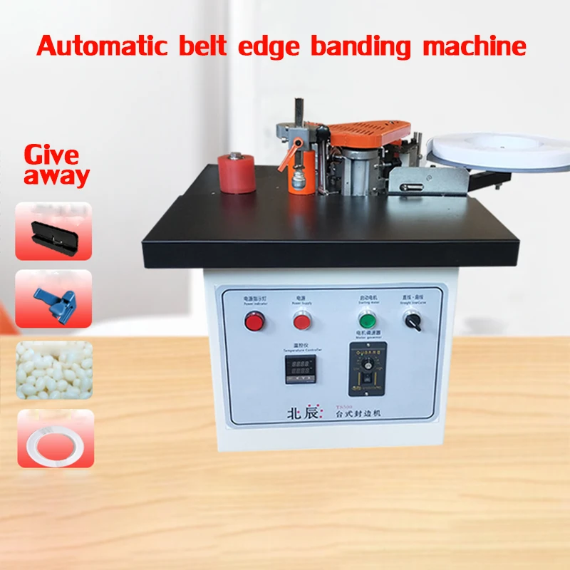 

Manualwood pvc edge banding machine with cut pvc edge and speed control