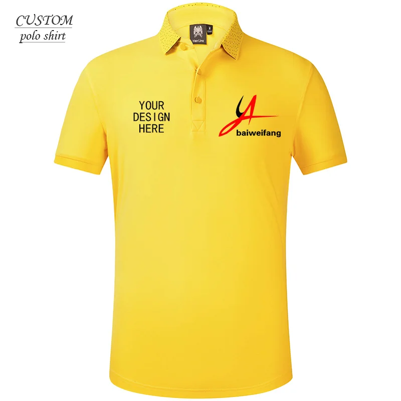

Add a text on your custom-made Men Polo Shirt, Create your design, Custom Text, Add your own text