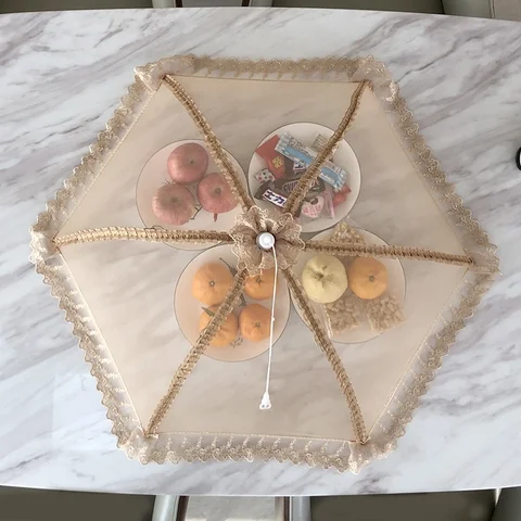 Umbrella Style Food Covers Anti Fly Mosquito Meal Cover Lace Table Large Table Cover Home Gadgets
