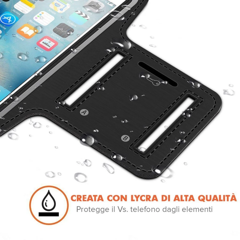 Универсальная водонепроницаемая Спортивная Беговая повязка для спортзала для iPhone Xs Max XR X 8 6 S 7 Plus samsung S9 S10 ремешок на руку чехол для телефона черный