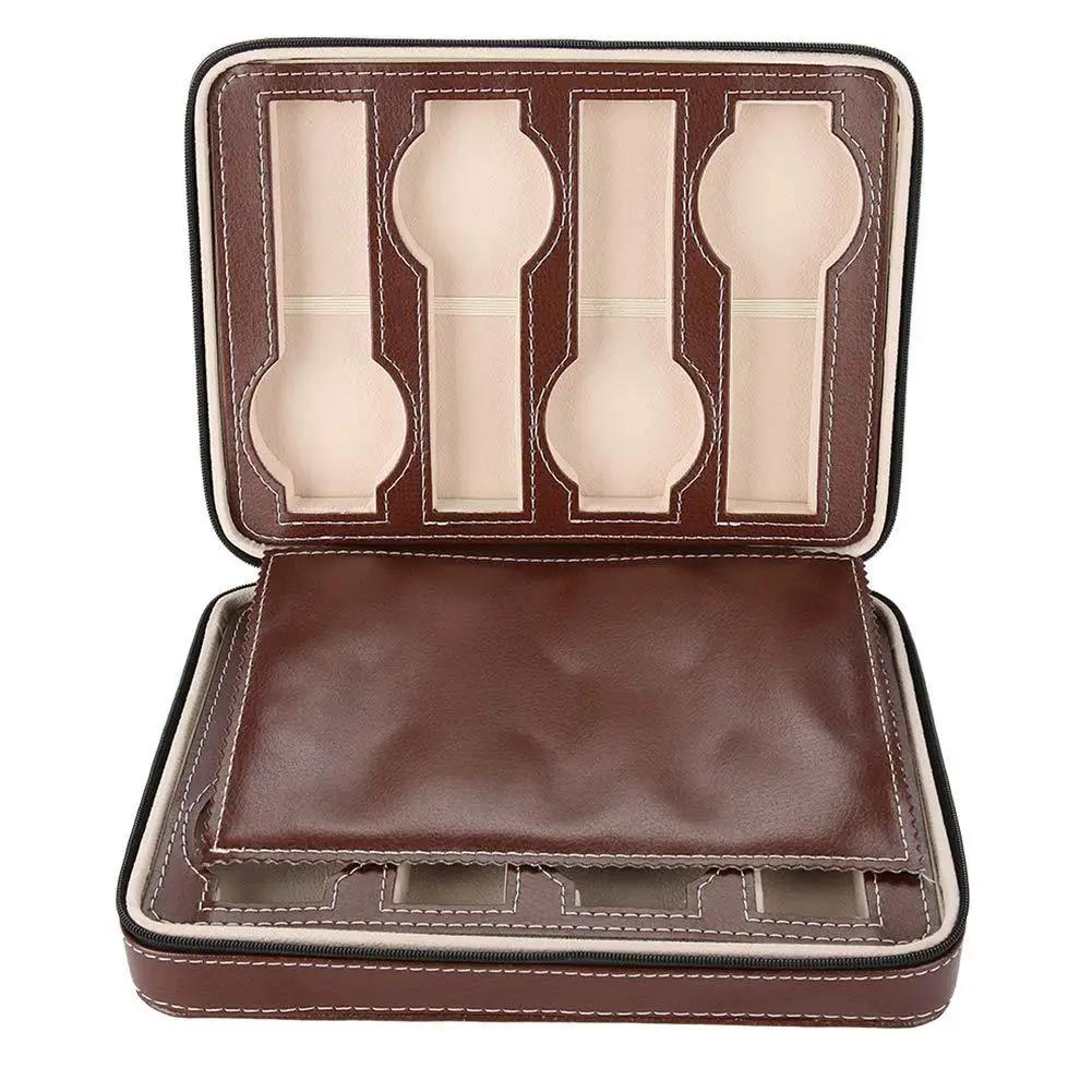 

Watch Zipper Bag Storgage Bag 8-Bit Watch Storgage Bag Watch Box Leather Bag Portable Zipper Hand