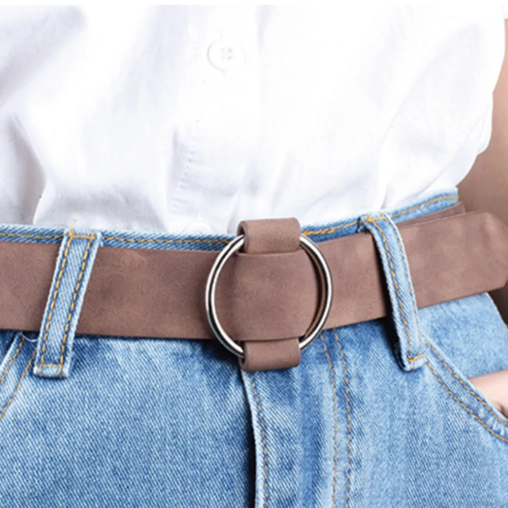 Эластичный декоративный модный пояс сплошной Ceinture Повседневный круглый ремень с пряжкой подходит ко всему джинсовый женский ремень Широкий кожаный ремень платье