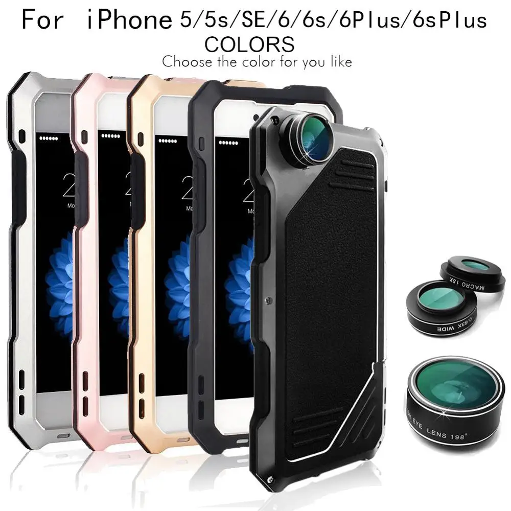  Phone Case Protector For iPhone 6/6s plus With Camera Lens Fisheye Wide Angle Macro Zoom Telescop L