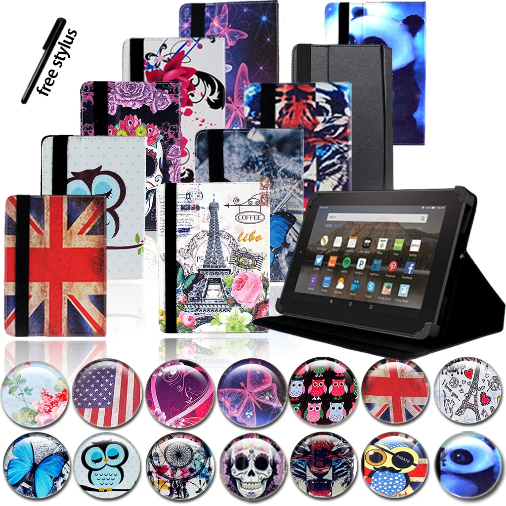 

Leather Pu Stand Case Cover for Amazon Kindle 4/5/6/7/8/10 Paperwhite 5/6 Gen EReader Tablet Protective Case + Stylus