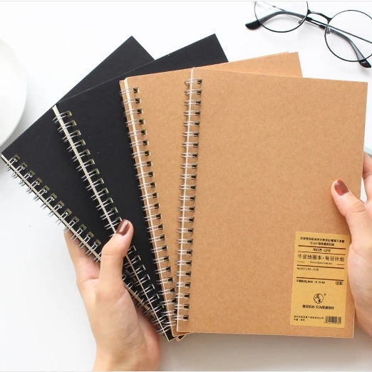 

Kraft Paper Retro Spiral Bound Coil Daily Plan Hand Book Timetable Schedule Notebook Efficiency Manual Stationery School Office