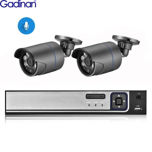 Gadinan 8CH 5MP HDMI POE NVR комплект CCTV система распознавания лица воспроизведение 5.0MP наружная аудио запись ip-камера комплект видеонаблюдения - Цвет: 8CH NVR and 2Cameras