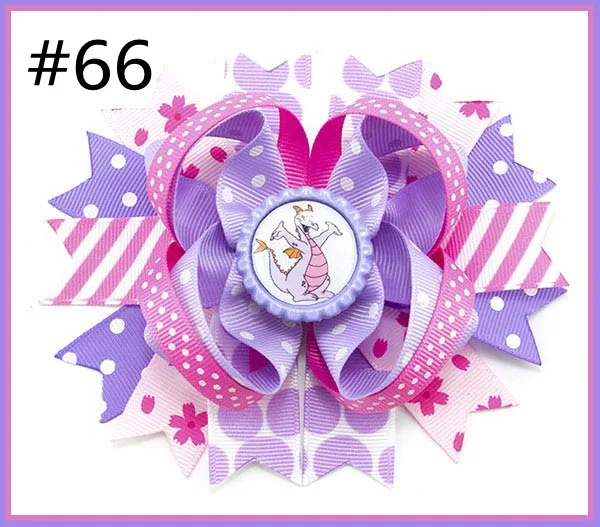 free shipping A.B.C.D.E 500pcs 5.5'' inspired hair bows popular cartoon hair bow with lined clips boutique girl hair bows-B
