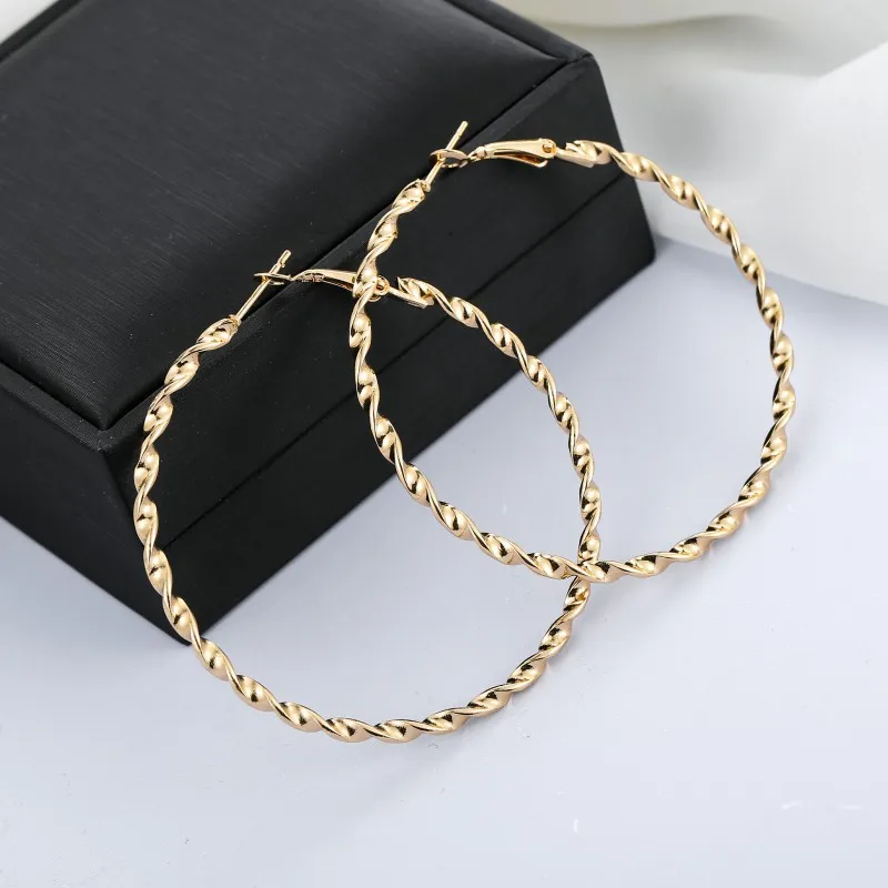 

Big Gold Silver Geometric Round Square Triangle Star Earrings Large Statement Earrings for Women Metal Pendant Earrings 2019