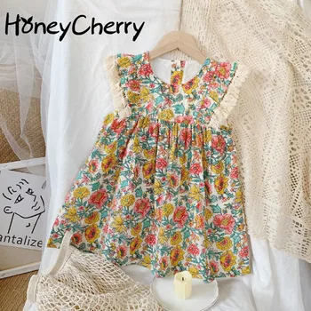 

Summer girls dress 2020 Girl's Dress New Children's Clothing Baby Girl's Floral Printed Dress
