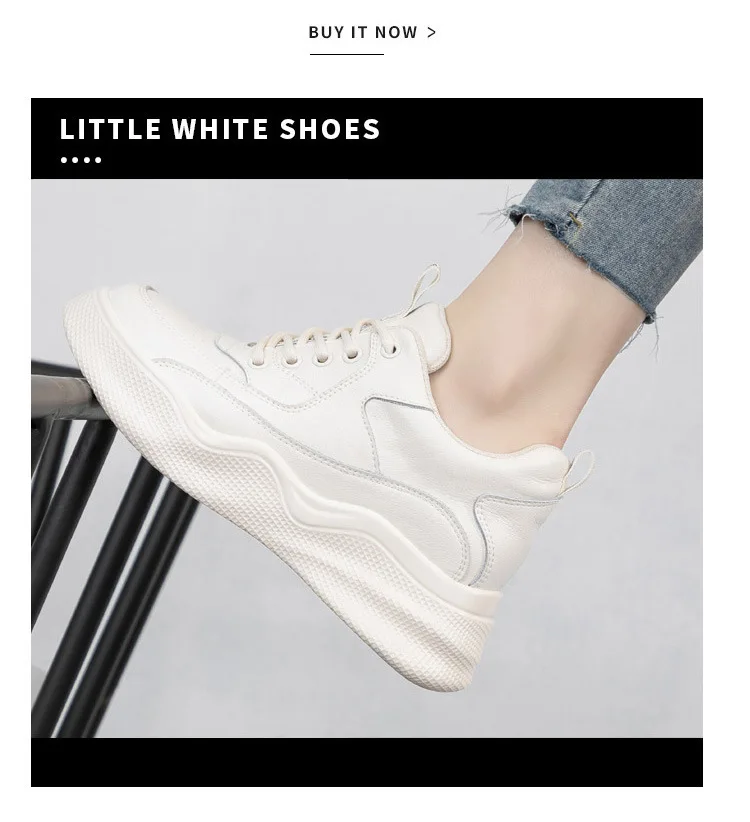 Fashion Leather Platform Ankle Boots Shoes Woman Thick Sole Lace-up Women Shoes Waterproof Heightening Shoes I3-04