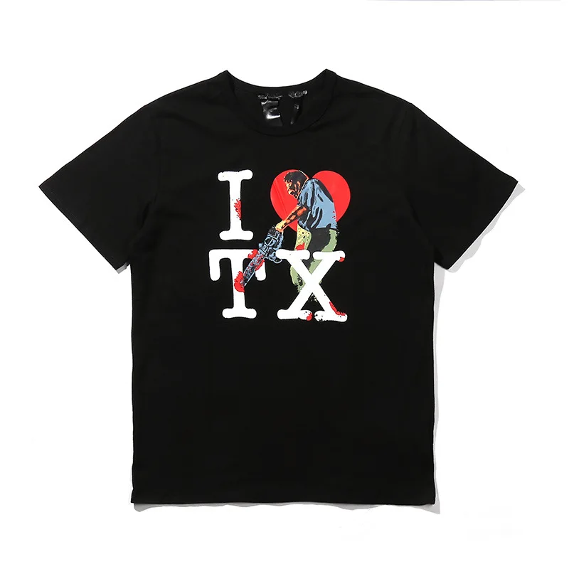 

Vlone Short Sleeve T-shirt Electric Saw Spree High Street Hip Hop Unisex Fashion Half Sleeve Tee