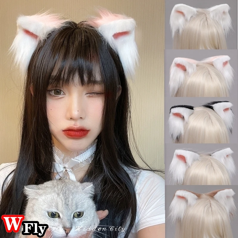 Japanese Women Girls Lolita Furry Cute Cat Ears Hair Clip Lolita Lovely Animal  Ears Hairpin Kawaii Cosplay Hair Accessories - Headband - AliExpress