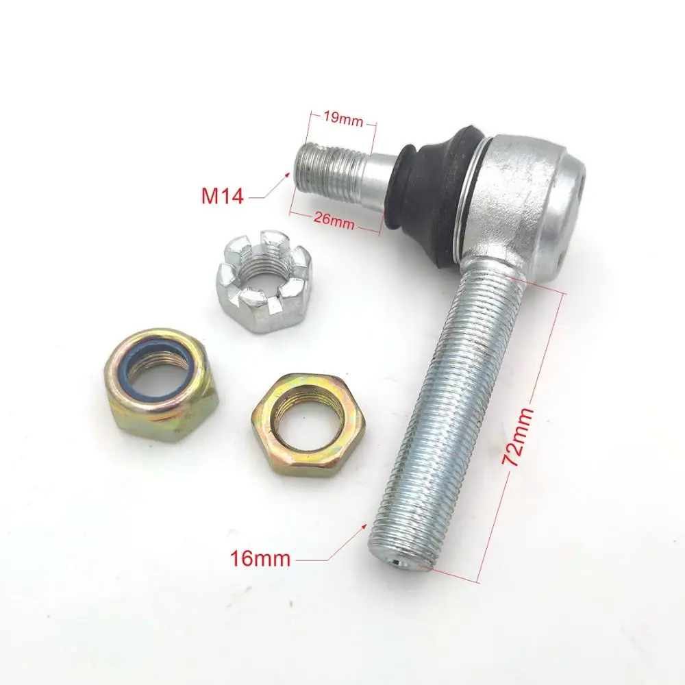 Joint Ball Head U-joint 10mm M10 / 12mm M12 / 14mm M14 Tie Rod End for Hummer LONGDING 250 ATV Quad UTV Accessories Turn Part