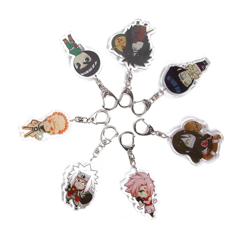 6 см аниме брелок Uzimaki Uchiha Sasuke Haruno Sakura Hyuga Hinata Rokku Rii Jiraya с принтом для