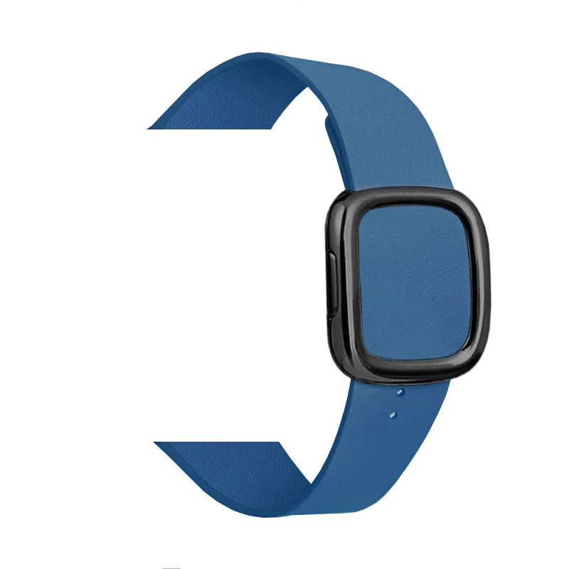 cape blue 2 Кожаная Петля ремешок для apple watch группа 5 4 44, 42 мм, версия современный стиль браслет для наручных часов iWatch серии 3/2/1/40 38 мм аксессуары - Цвет ремешка: cape blue 2