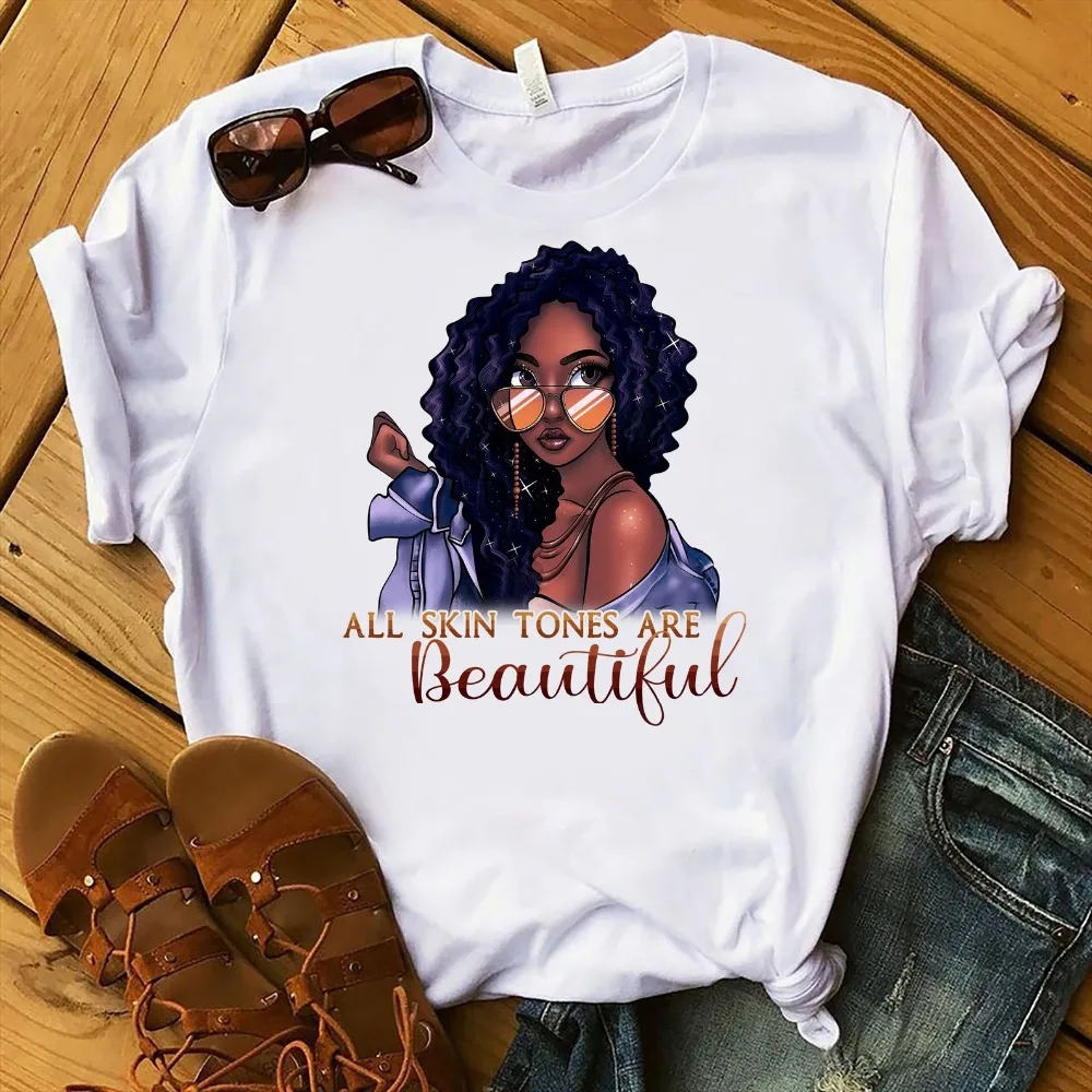 Kampf Brustkrebs Schwarz Königin Mädchen Druck Magische T-Shirt Frauen Mode Dope Gebildete Melanin Shirt Sommer Top Weibliche Kleidung – Detail 19