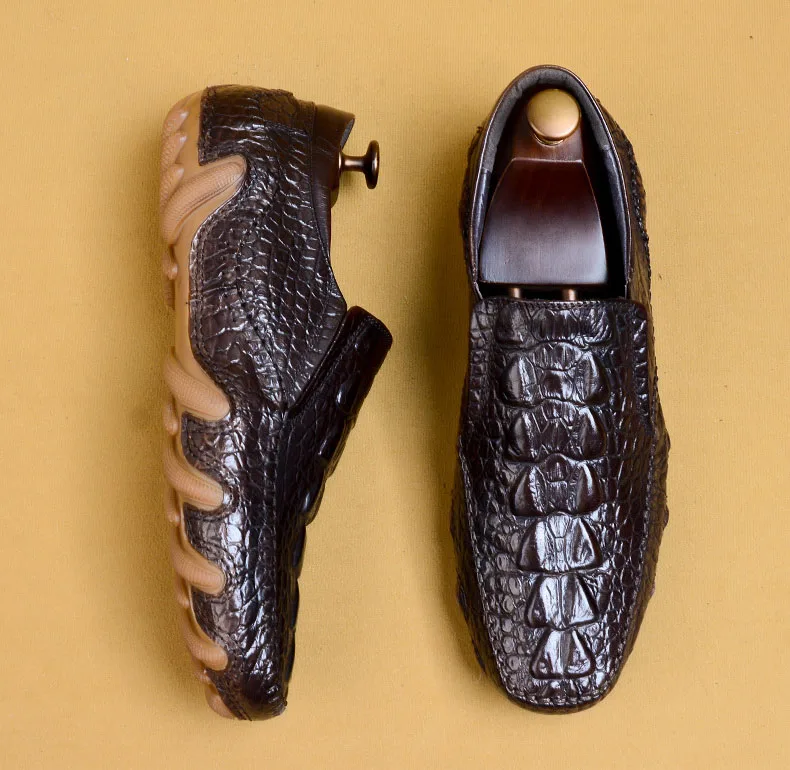 Новые мужские лоферы высокого качества Роскошные Модные Повседневные Удобные туфли из натуральной кожи под крокодиловую кожу под заказ
