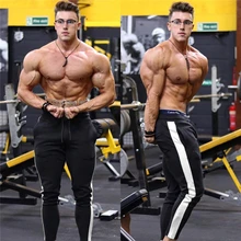 2019 novos ginásios dos homens joggers calças de fitness casual moda marca joggers sweatpants bottom calças dos homens casuais(China)