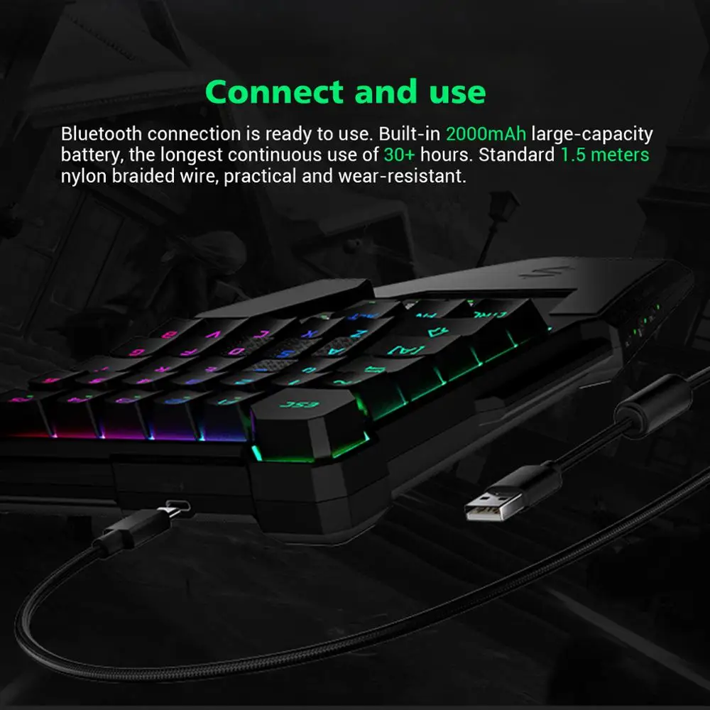 Оригинальная Беспроводная Bluetooth Клавиатура Black Shark совместимая с Android iOS PC RGB