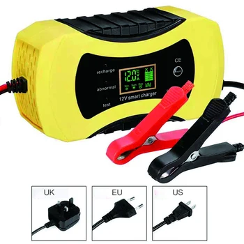 フル自動車のバッテリー充電器12v 8Aインテリジェント高速パワー充電ウェットドライリード酸デジタル液晶ディスプレイ車モト